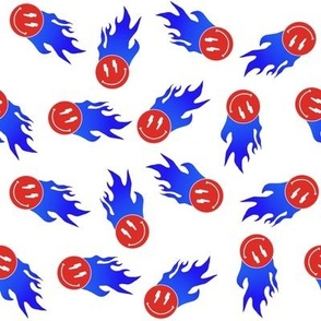 Flaming Smileys (red blue white)