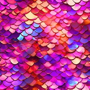 Sunrise Mermaid scales pinks purple 