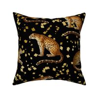 Cheetah Exotic Animal Wildlife Pattern Black And Gold