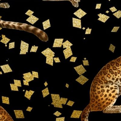 Cheetah Exotic Animal Wildlife Pattern Black And Gold