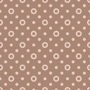 Cocoa Polka Dot Circle Geometric Design on coffee background