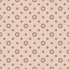 Coffee Polka Dot Circle Geometric Design on cocoa  background