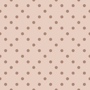 Stylized  polka dot Coffee on cocoa background 