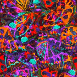 Butterflies Abstract red tones Colorful wings