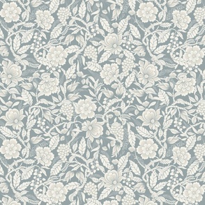 Lush Floral Blue medium scale 12''