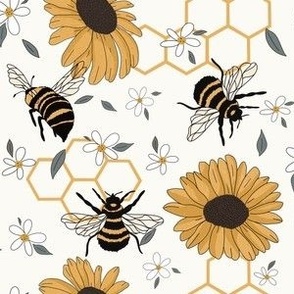 Sunflower bee cream { medium }