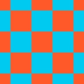 Bright Blue and  bright orange Classic Checker