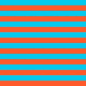 Bright Blue and  bright orange stripes