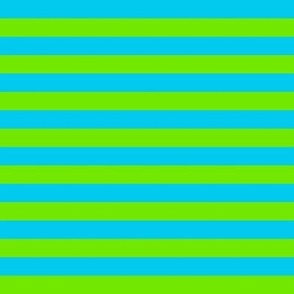 Bright Blue and  bright green stripes
