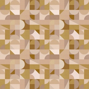 Mid Century Modern Geometry - Khaki Woods / Medium