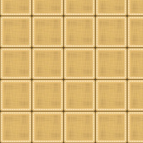 (L)Cornsilk Yellow Stitched Textured Tiles, Large Scale