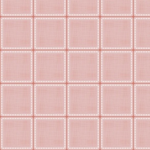(L)Lotus Pink Stitched Textured Tiles, Large Scale