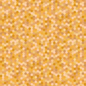 palazzo terrazzo sparkling bokeh effect hexies medium 12 wallpaper scale in honeycomb gold bronze hexagons by Pippa Shaw