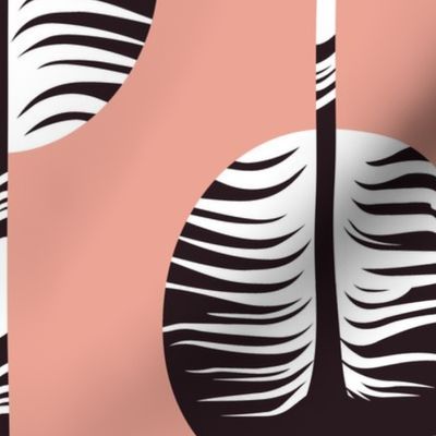 L - Pink Retro Abstract Okapi animal