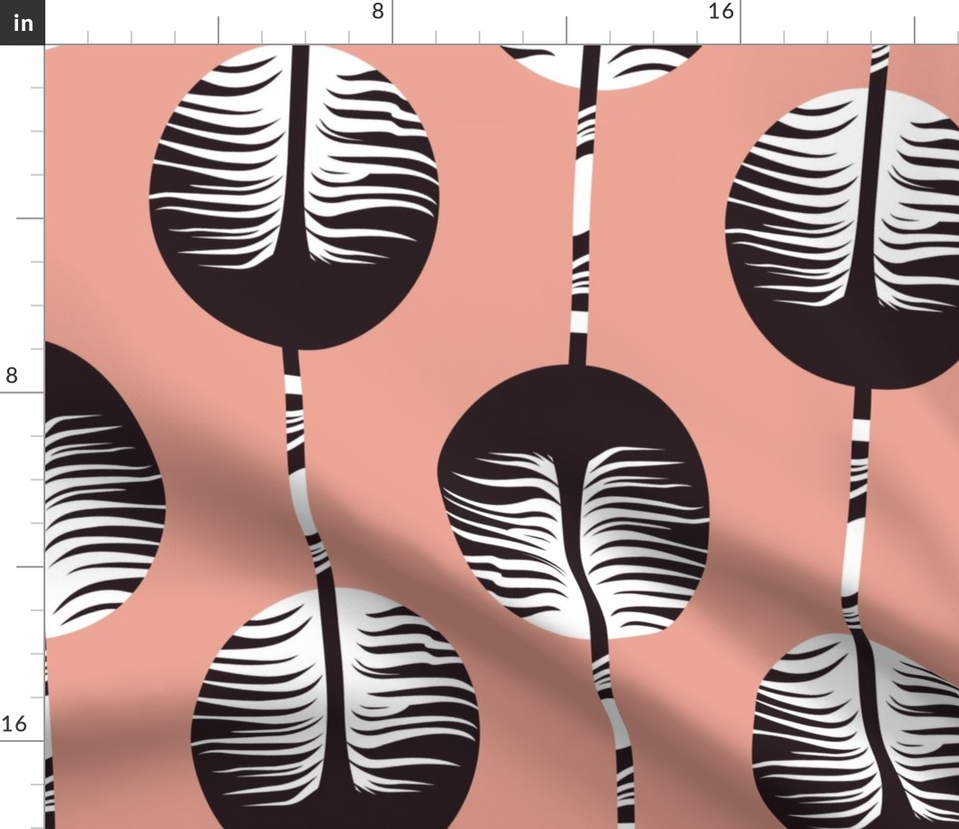 L - Pink Retro Abstract Okapi animal