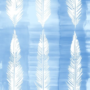 Shibori Feathers - Azure Blue
