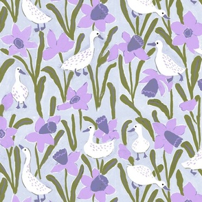 Jumbo_Ducks and Daffodils_ Pastel lavender