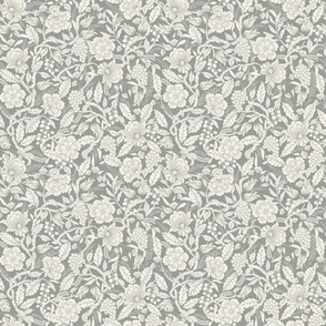 Lush Floral Light Grey small scale 9''