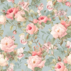 Roses,Spring flowers,vintage roses art