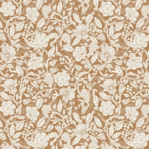 Lush Floral Tan medium scale 12''