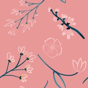 Pink Floral Blender Amelia Rose (large print)