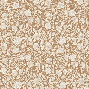 Lush Floral Tan small scale 9''