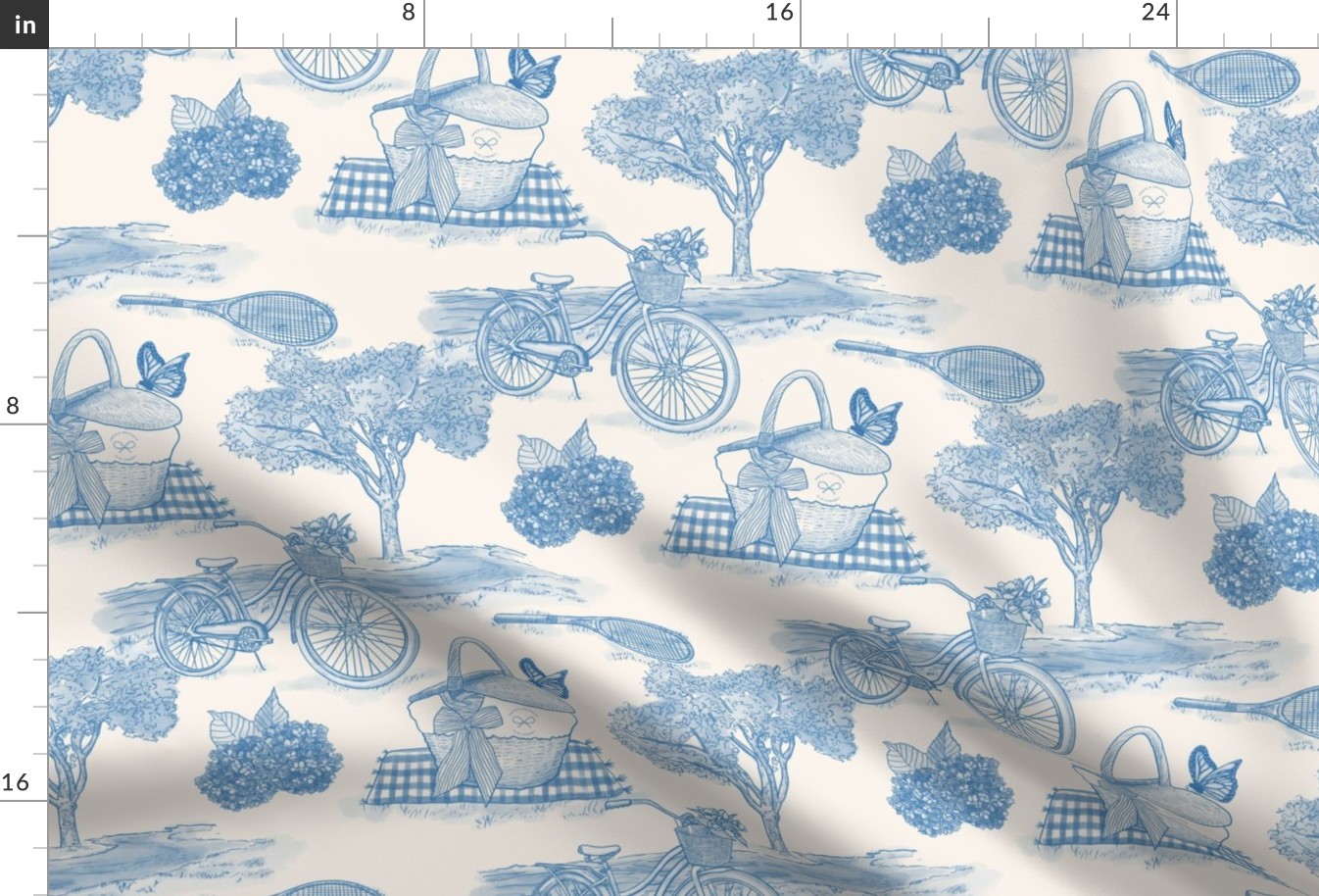 Picnic Toile - Large Scale