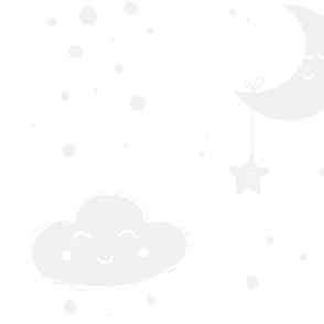 Clouds Nursery Wallpaper Gray