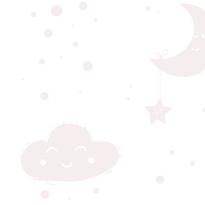 Clouds Nursery Wallpaper Pink