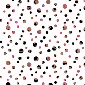 Pink Black Dots on White