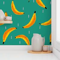 Pop Fruit - Bananas Large  - color confident - bold fruit wallpaper