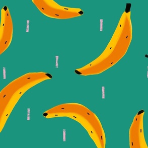 Pop Fruit - Bananas Large  - color confident - bold fruit wallpaper