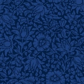 1879 "Mallow" by William Morris - Penn State colors - Beaver Blue on Nittany Navy