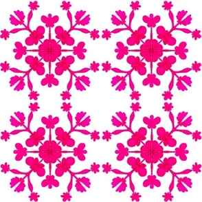 azulejos in pink, large scale 10.5 x 10.5, 24 x 24 wallpaper