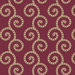 Florida State colors - Dotted Swirls - Gold with Black on Garnet