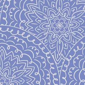 Niddrie Mandala Floral - Blue Large