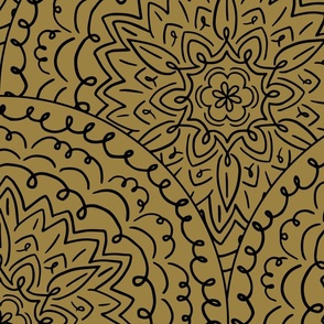Niddrie Mandala Floral - Gold Large