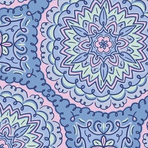 Alban Mandala Floral - Blue Large