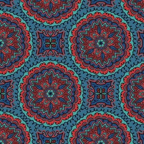 Alban Mandala Floral - Teal Small