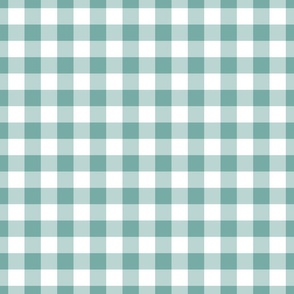 Dreamy Warm Teal Gingham Plaid / Cottagecore / Large