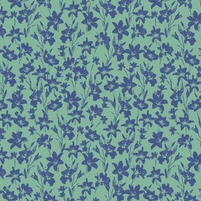 Kilda Painted Distressed Floral - Mint Small