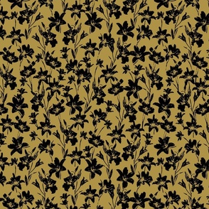 Kilda Painted Distressed Floral - Mustard Small