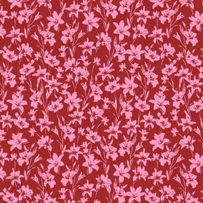 Kilda Painted Distressed Floral - Red Small