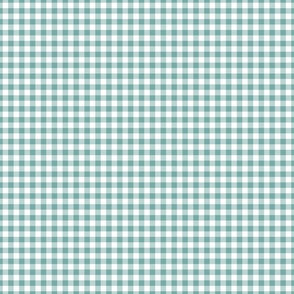 Dreamy Warm Teal Gingham Plaid / Cottagecore / Small