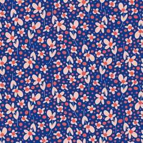Ditsy Daisy Dots - Cobalt Blue - Small Scale