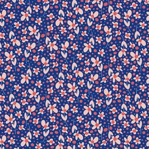 Ditsy Daisy Dots - Cobalt Blue - Extra Small Scale