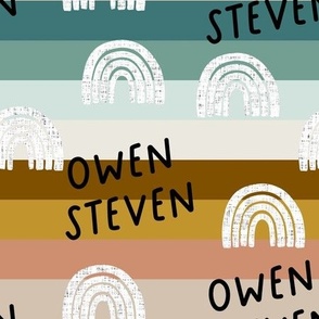 Owen Steven: Charming Lines Font on Teal Stripes