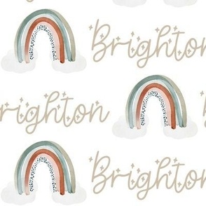 Brighton: Lights Sparkle Font on Neutral Rainbows