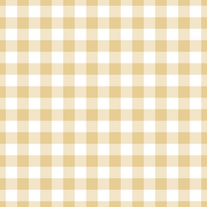 Sunny Boho Gold Gingham Plaid / Large