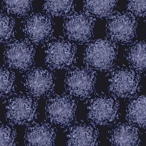 Impressionist Checker Spheres - Black & Dusty Blue